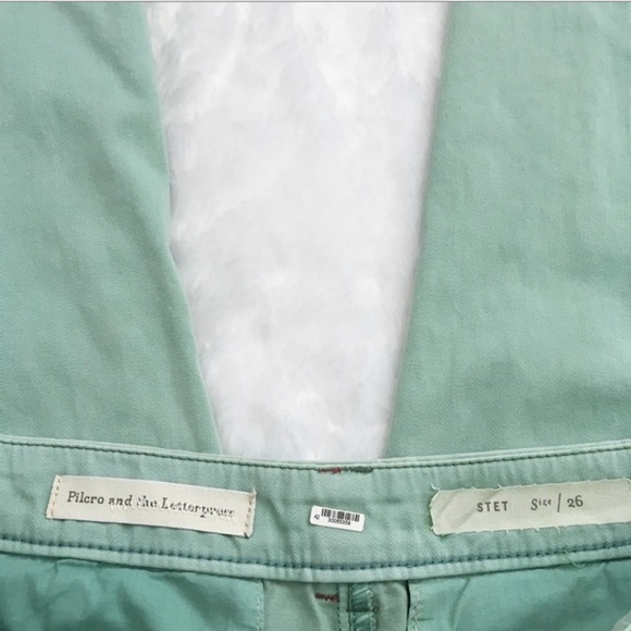 Anthropologie Pilcro and the Letterpress Mint Blue Stet Ankle Pants, size 26 - Picture 6 of 7